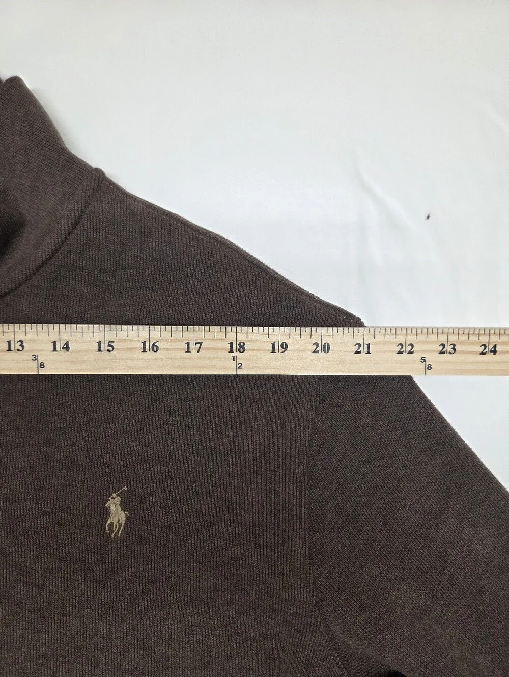 Polo Ralph Lauren Mens XXL Brown Quarter Zip Sweater Pony Logo
